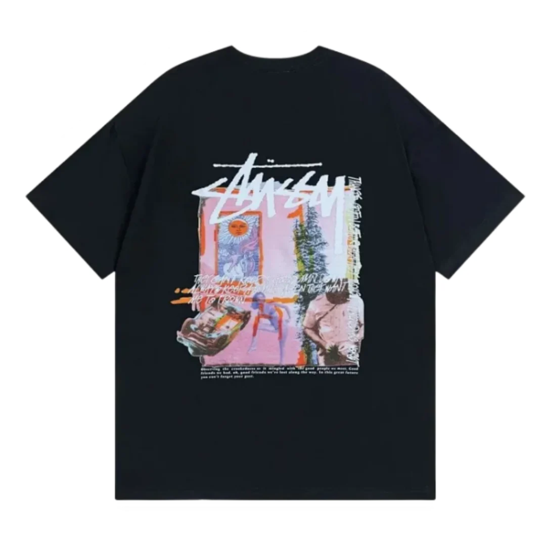 Stussy Daydream Pig. Dyed Tee Black