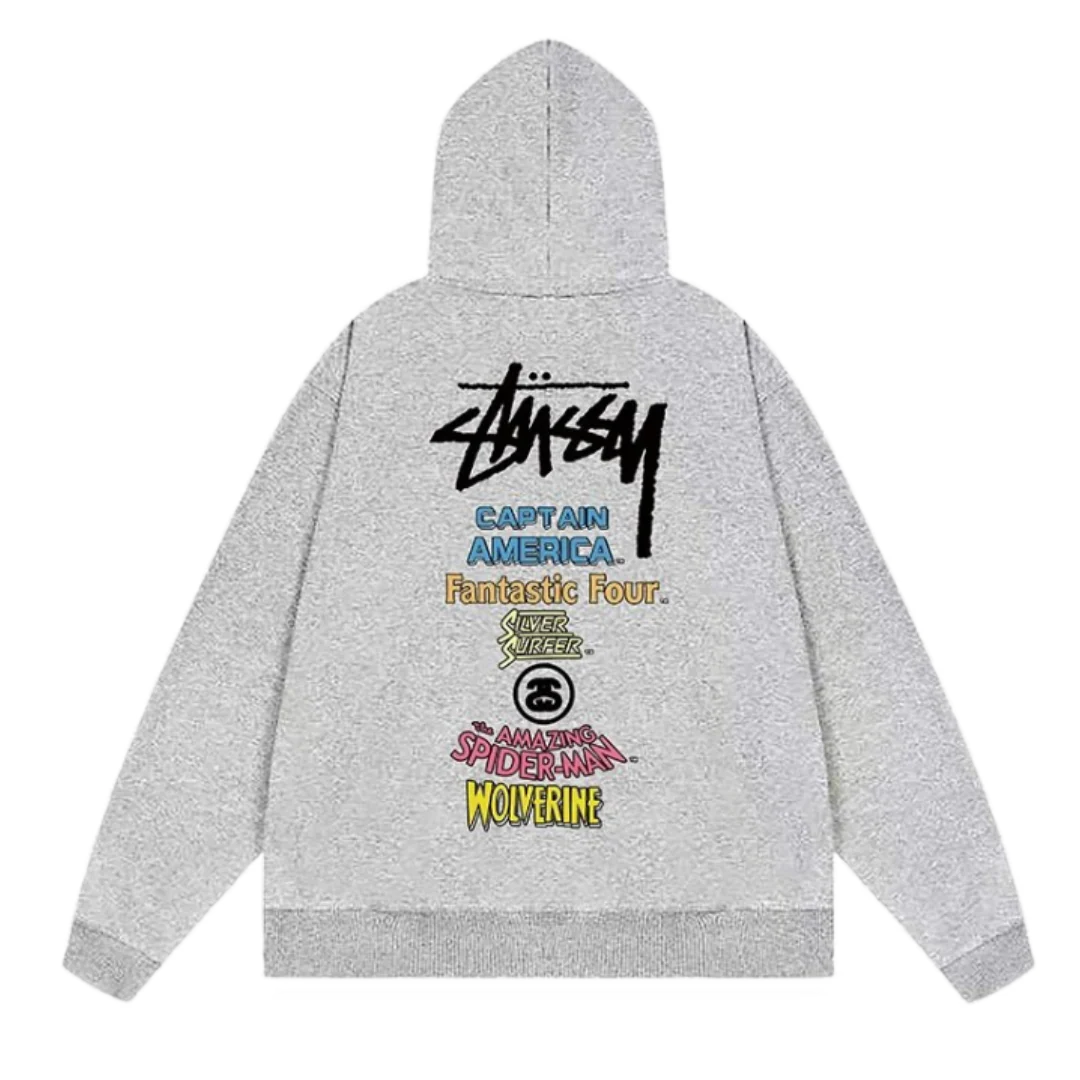 Stussy Superhero Hoodie Grey