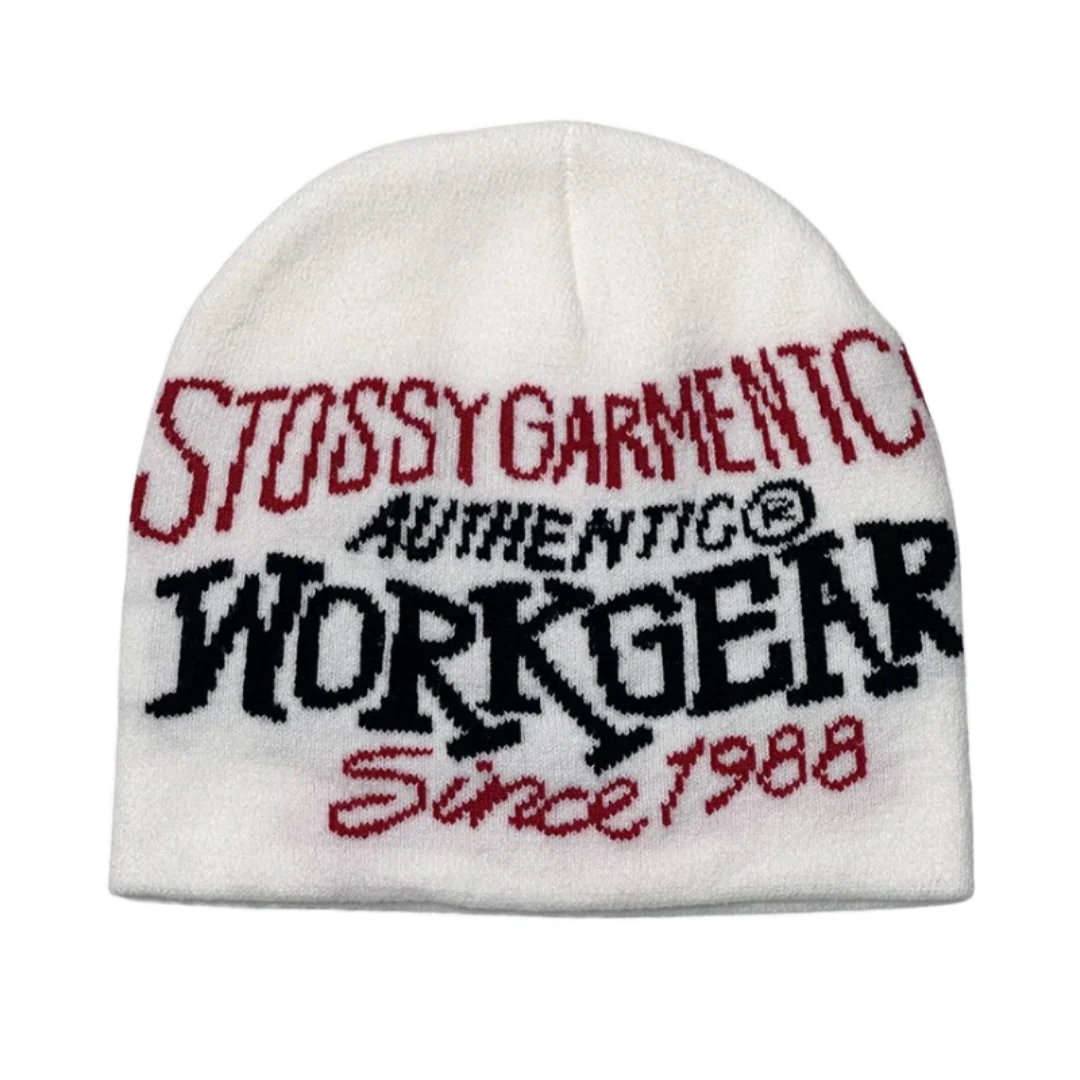 Stüssy Workgear Print Skullcap Beanie White