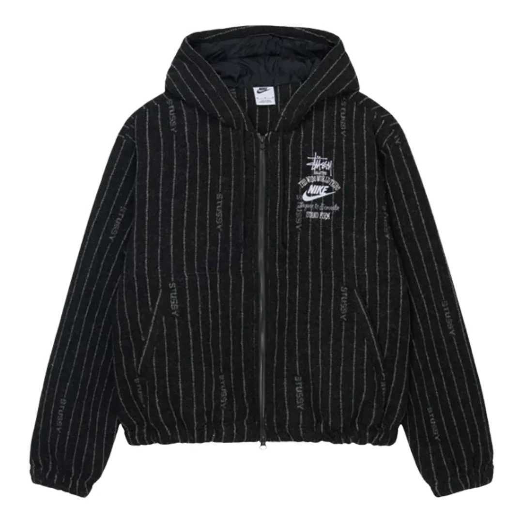 Stussy x Nike Stripe Wool Jacket Black