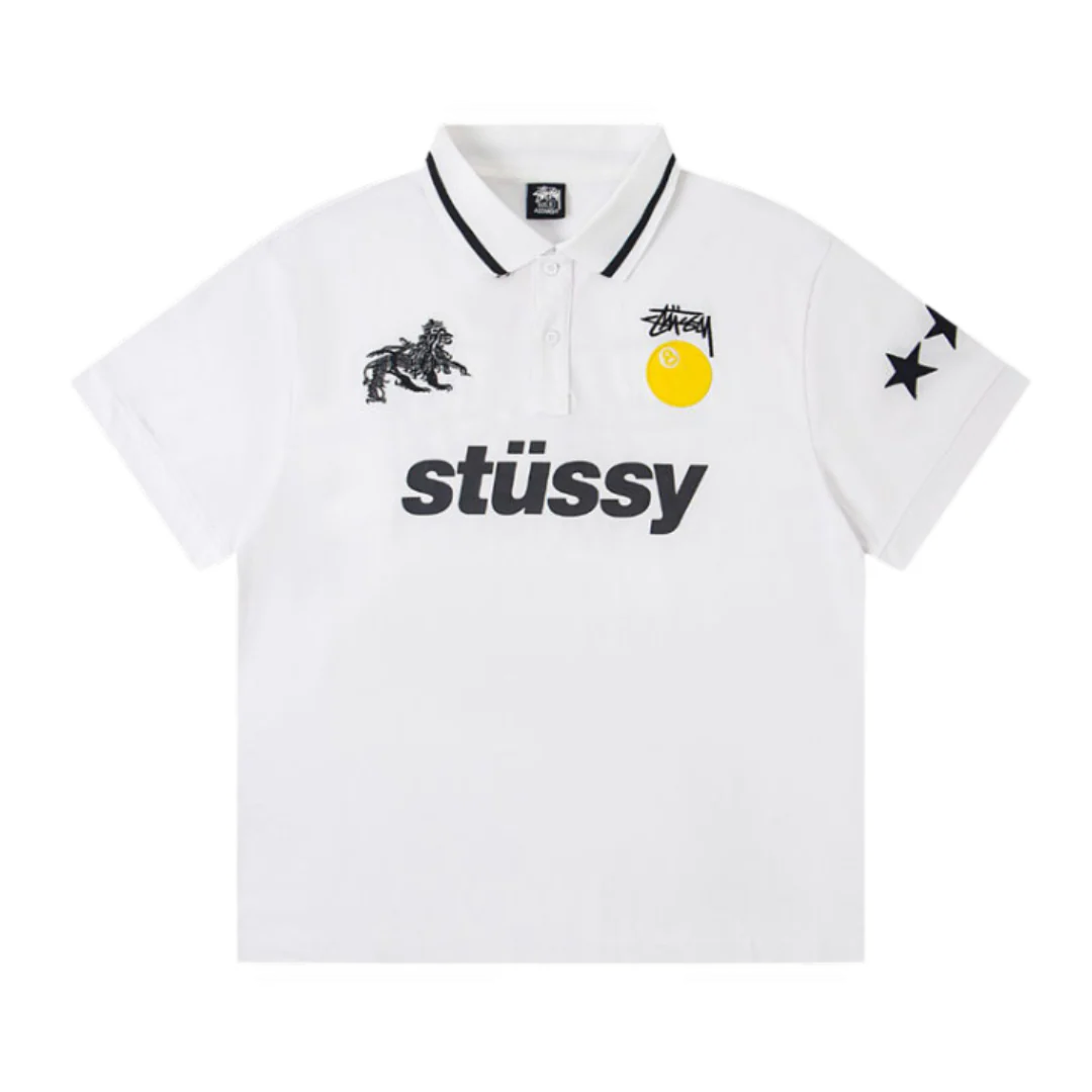 Stussy Yellow Ball Crewneck T-Shirt White