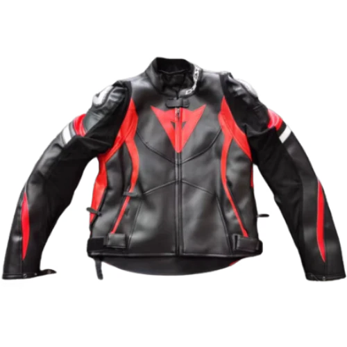 Suzuki Leather Jacket Motorcycle Cycling Black Red