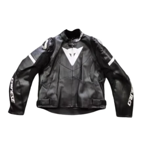 Suzuki Leather Jacket Motorcycle Cycling Black White