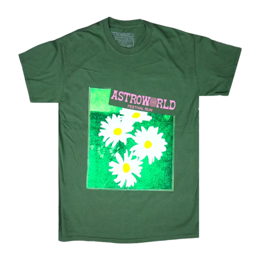 Travis Scott Astroworld Flower T-Shirt Green