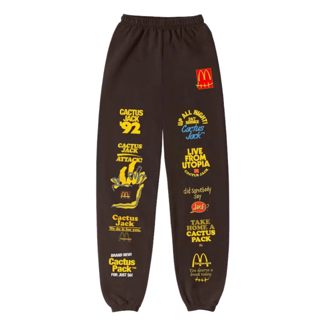 Travis Scott x McDonald's Sticker Bomb Jogger Brown