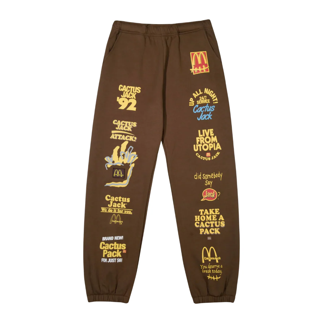 Travis Scott x McDonald's Sticker Bomb Jogger Brown