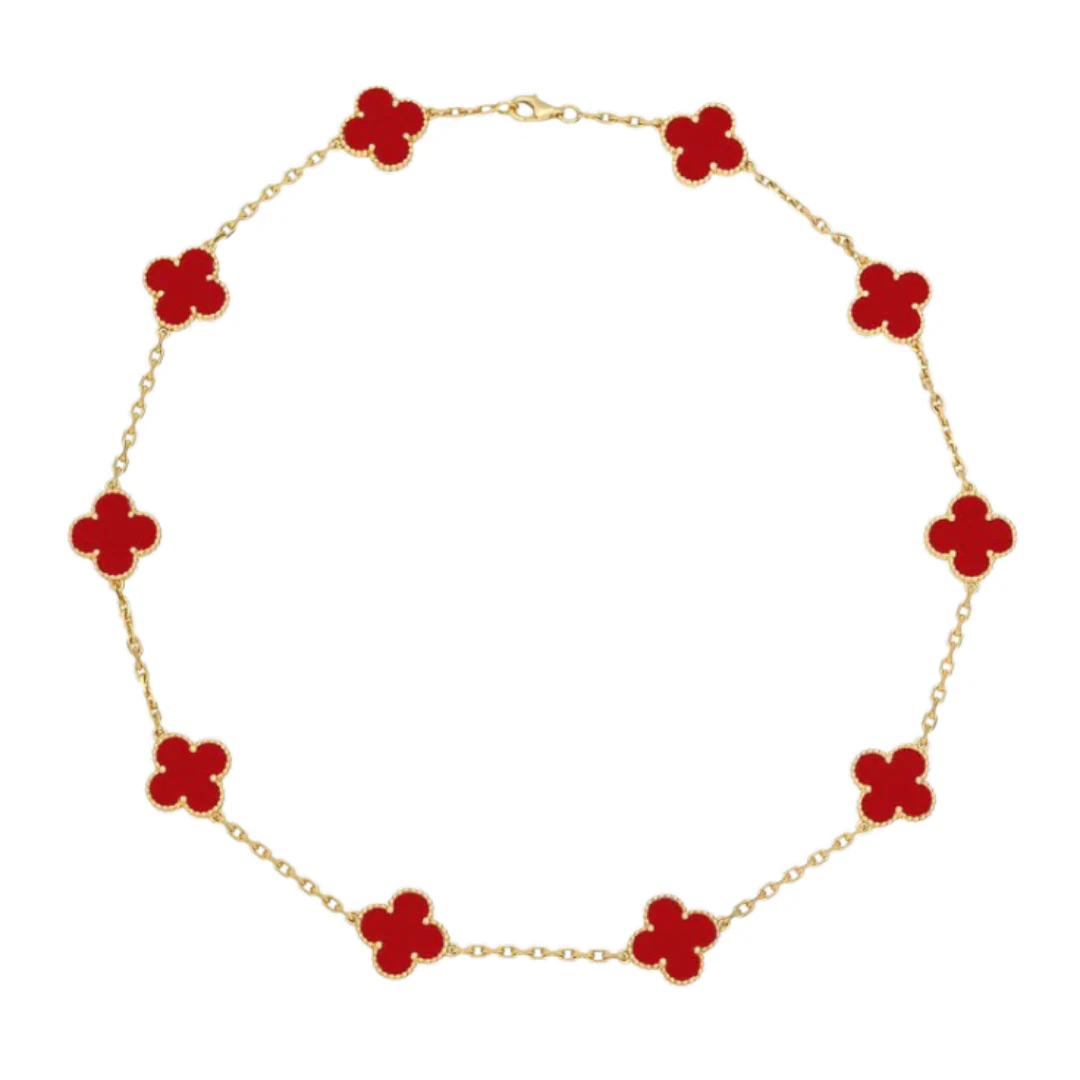 Van Cleef Gold Necklace Red