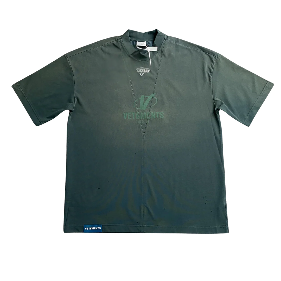 Vetements V-Cut T-Shirt Washed Green
