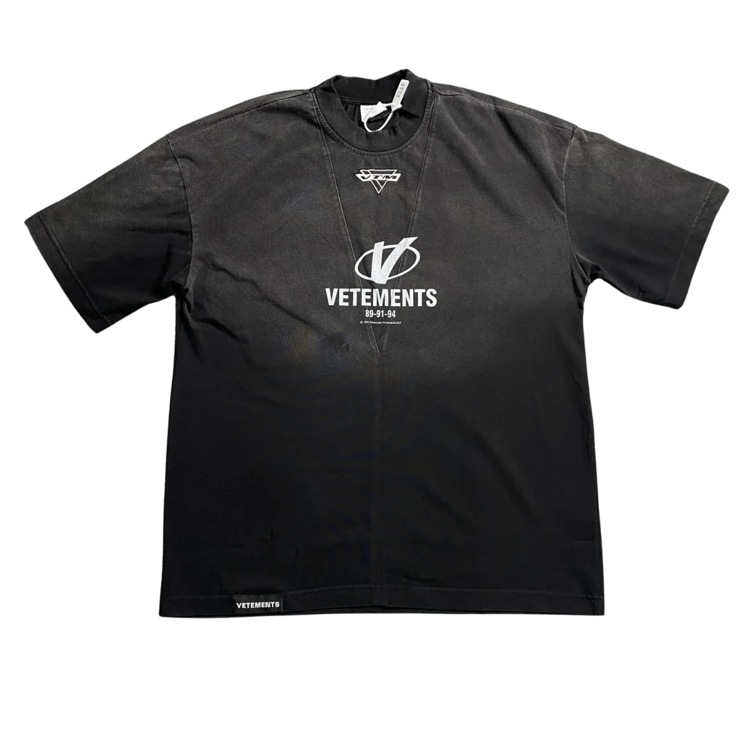 Vetements V-Cut T-Shirt Washed Dark Grey