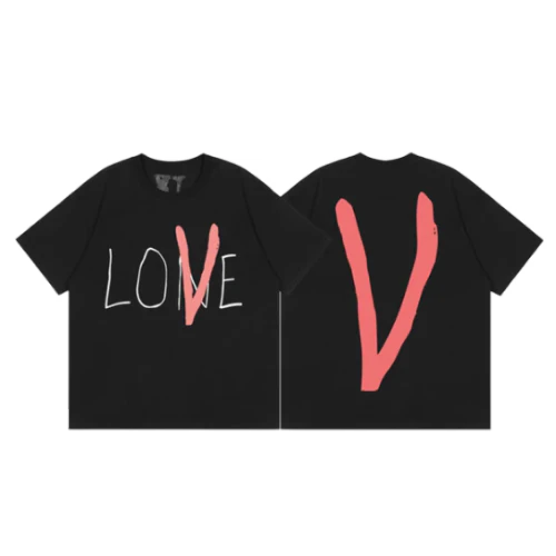 Vlone T Shirt Big V Love Black Red