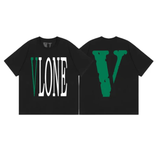 Vlone T Shirt Big V Black Green