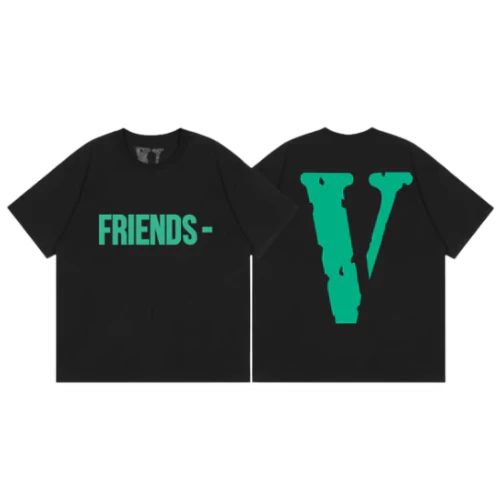 Vlone T Shirt Big V Black Green