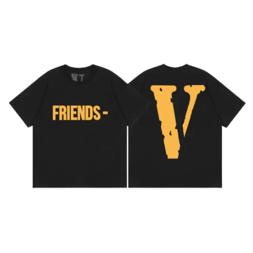 Vlone T Shirt Black Golden Big V