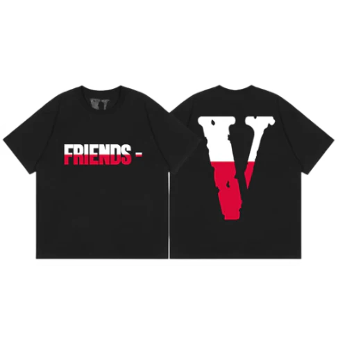 Vlone T Shirt Black White Red