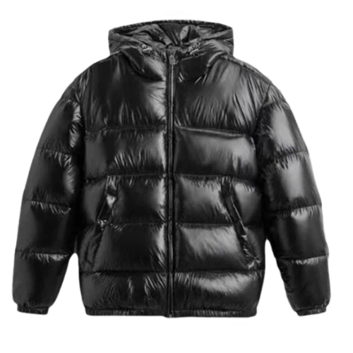 Zara Shiny Puffer Jacket Black