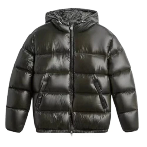 Zara Shiny Puffer Jacket Green
