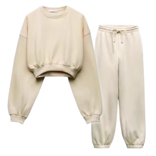 Zara Sweat Set Tracksuit Beige