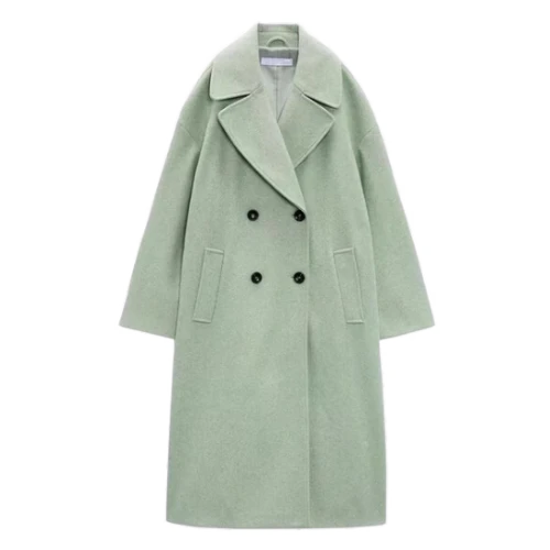 Zara Wool Coat Light Green