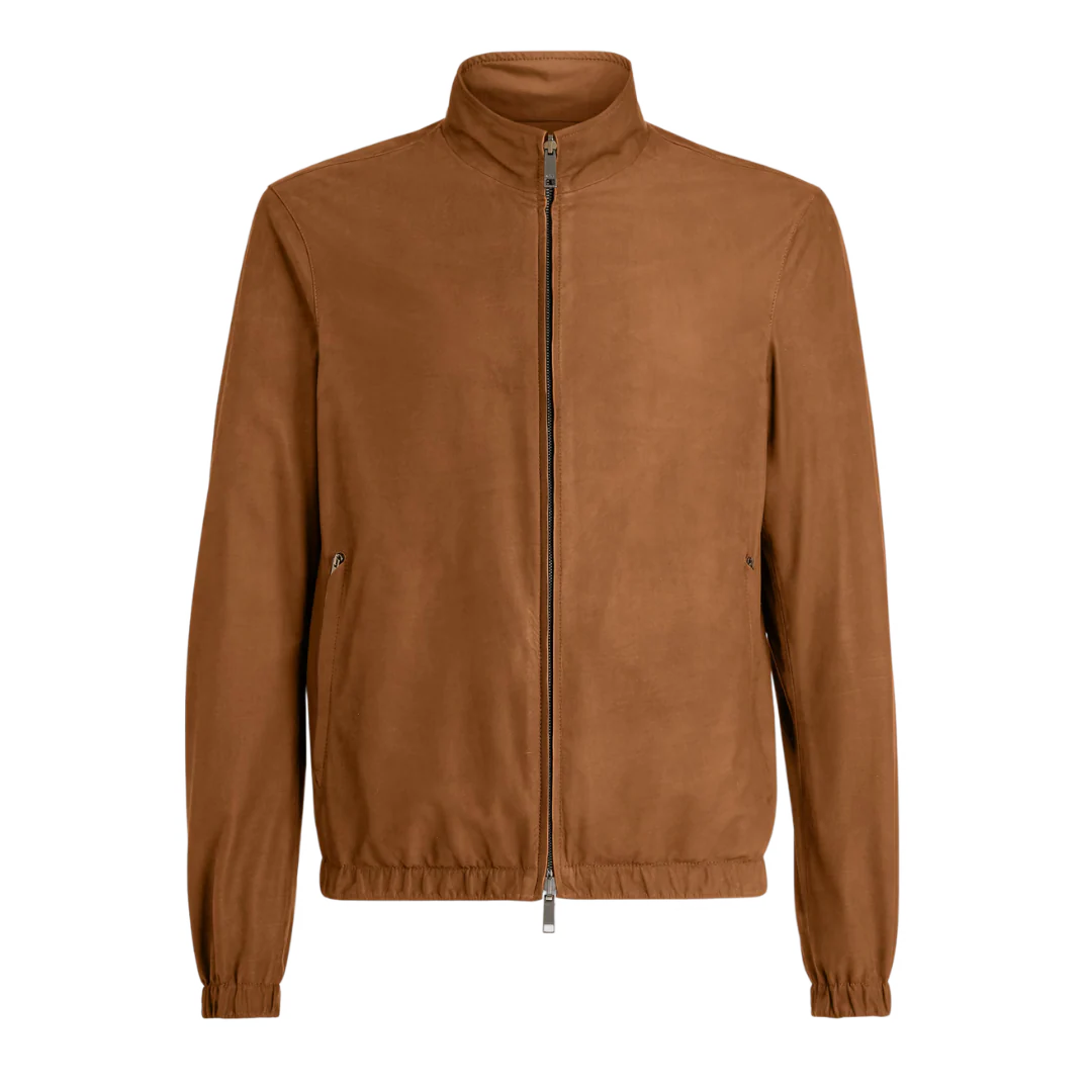 Zegna Leather Jacket Orange