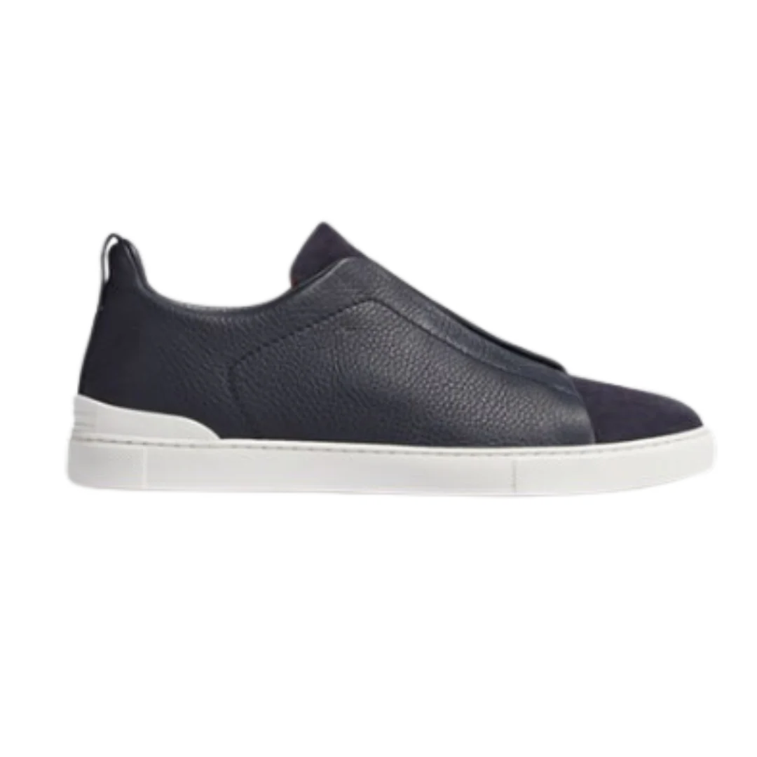 Zegna Leather Sneaker Blue