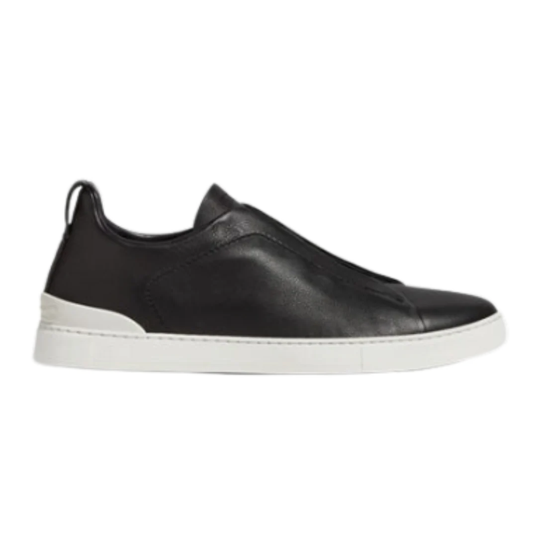 Zegna Triple Stitch Sneaker Black & White